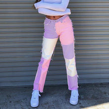Load image into Gallery viewer, Woman High Waist Pink Vintage Streetwear Hip Hop Straight Jeans Women&#39;s Denim Pants Aesthetic Wide Leg Trousers