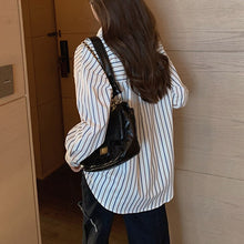 Load image into Gallery viewer, Women Casual Turn-Down Collar Shirts Lady Spring Autumn Fashion Korean Long Sleeves Buttons Striped Blouse Loose Streetwear Tops