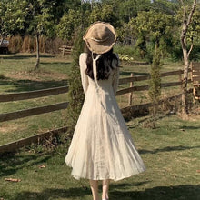 Load image into Gallery viewer, Women Dress For Girls Long-Sleeve Sexy Square Collar Gentle Sweet Chiffon Dresses Autumn Fashion Temperament Korean Dress Skirt