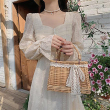 Load image into Gallery viewer, Women Dress For Girls Long-Sleeve Sexy Square Collar Gentle Sweet Chiffon Dresses Autumn Fashion Temperament Korean Dress Skirt