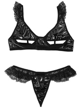 Load image into Gallery viewer, Women Eortic Lingerie Lace Bra Sets Underwear Metalic Lace Embroidered Underwire Bra and Thong Brief Female Intimates Sexy Suit
