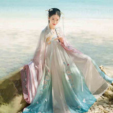 Load image into Gallery viewer, Women Hanfu Chinese Ancient Tradition Wedding Gradation Blue Dress New Year Carnival Princess Costume Outfit For Lady Plus Size
