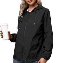 Load image into Gallery viewer, Women Hooded Jacket for Autumn 2021 Windbreaker Waterproof Pockets Zippered Outwear Raincoat Streetwear Winter Jackets Femme