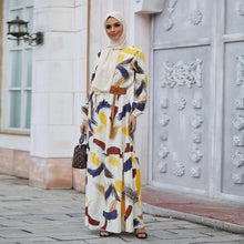 Load image into Gallery viewer, Women Muslim Long  Dress  Plus Size  Printed  Summer Refreshing  Long Skirt Abaya Robe Dubai  Kaftan  Abayas Turkish Dresses