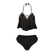 Load image into Gallery viewer, Women Pajamas Sleepwear Sleeveless Strap Silk Satin Nightwear Lace Homewear Cami Top Femme Sexy Pjs Lingerie Pyjamas Feminino