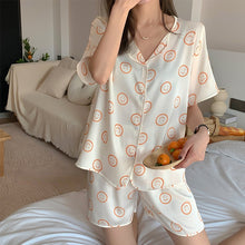 Load image into Gallery viewer, Women Pajamas for Women Two Piece Set Summer Sexy Nightwear Printed Night Dress Silk Sleepwear Set Sleeping Dress Nightgown