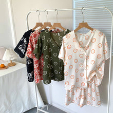 Load image into Gallery viewer, Women Pajamas for Women Two Piece Set Summer Sexy Nightwear Printed Night Dress Silk Sleepwear Set Sleeping Dress Nightgown
