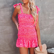 Load image into Gallery viewer, Women Ruffle Ruched Mini Dress 2022 Summer Sexy Backless Cami Dresses Girls Sleeveless Beach Dress Sundress Robe De Plage