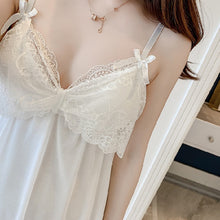 Load image into Gallery viewer, Women'S Pajamas Lingerie Lace Sleepwear Robe 2 Piece Set Summer Thin Sexy Princess Style Strap Chest Pad Nightdress Homewear