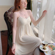 Load image into Gallery viewer, Women'S Pajamas Robe Nightdress 2 Piece Set Romantic Lace Mesh Sleepwear Sexy Palace Princess Style Long Sleeve Home Wear Women