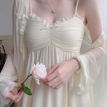 Load image into Gallery viewer, Women'S Pajamas Robe Nightdress 2 Piece Set Romantic Lace Mesh Sleepwear Sexy Palace Princess Style Long Sleeve Home Wear Women