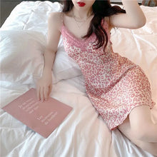 Load image into Gallery viewer, Women'S Pajamas  Sexy  Deep-V Night Dress With Chest Pads Red Lace High End Suspender Sleeveless Mini Dress Home Clothes