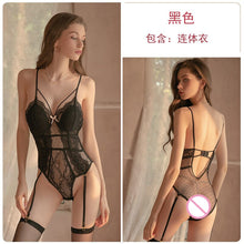 Load image into Gallery viewer, Women Sexy Erotic Underwear Lace V Neck Transparent Mesh Hollow Backless Bandage  Elasticity Corset  Hot Sexy Girl  Bodysuits