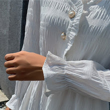 Load image into Gallery viewer, Women Sexy French Dress V-neck Gentle Korean Temperament Long-Sleeve Fashion White Fairy Dresses Chiffon Autumn Midi Dress