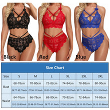 Load image into Gallery viewer, Women Sexy Lingerie Bowknot Lace Bra Set Underwear Sexy Panty Bandage Set Erotic Lingerie Bra Briefs Set Plus Size S-3XL