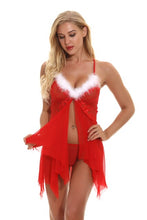 Load image into Gallery viewer, Women Sexy Lingerie Red Babydoll Nightwear Santa Christmas Sleepwear G-string  Sexy Skirt for Sex  Lingerie Plus Size Xmas Gifts