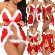 Load image into Gallery viewer, Women Sexy Lingerie Red Babydoll Nightwear Santa Christmas Sleepwear G-string  Sexy Skirt for Sex  Lingerie Plus Size Xmas Gifts