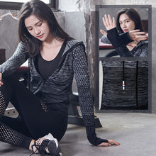 Load image into Gallery viewer, Women Sports Jackets Hooded Raglan Long Sleeve Thumb Holes Lightweight Slim Running Workout Fittness Sweatshirt Gym Activewear