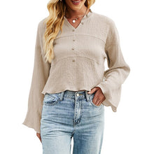 Load image into Gallery viewer, Women's Blouse Sexy Ruffled V Neck Buttoned Shirt Casual Loose Autumn Tops Slim Elegant Chic Blouses Tops Femme