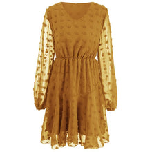 Load image into Gallery viewer, Women's Dress European Dress For Women Clothing Gentle Chiffon Long-Sleeve  Mesh Dresses Spring Sexy V-Neck Dress