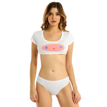 Load image into Gallery viewer, Women's Erotic Bra Set Sexy Crop Top  with Briefs Panties Cartoon Printed Lingerie Suit Soft Underwear Sets Two-Piece Sleepwear