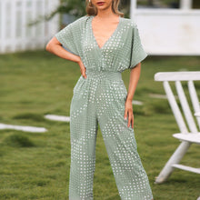 Load image into Gallery viewer, Women&#39;s Jumpsuits Summer Fashion Polka Dot Wide Legs Rompers Half Sleeve High Waist Overalls Casual Holiday Jumpsuits Mujer