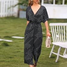 Load image into Gallery viewer, Women&#39;s Jumpsuits Summer Fashion Polka Dot Wide Legs Rompers Half Sleeve High Waist Overalls Casual Holiday Jumpsuits Mujer