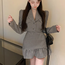Load image into Gallery viewer, Women's Retro herringbone pants 2-piece set, jacket, mermaid coat and skirt, fashion street suit 2-piece set