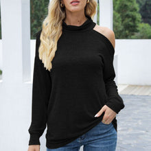 Load image into Gallery viewer, Women's T-shirts Tees Autumn Ladies Shirts And Tops Sexy Long Sleeve Tops Hollow Out Shoulder Streetwear Solid Turtleneck Loose