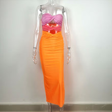 Load image into Gallery viewer, Y2K Dress Sexy Women Hollow Out  Patchwork Strapless Bodycon Dresses Summer Backless Long Beach Dresses Clubwear Robes De Soirée