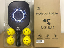 Load image into Gallery viewer, OSHER Pickleball Paddle Graphite Pickleball Racket Honeycomb Composite Core Pickleball Paddle Set Ultra Cushion Grip Low Profile Edge Bundle Graphite