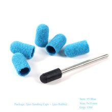 Load image into Gallery viewer, Multi-size Electric Nail Drill Bit Sanding Bands Caps 150 Grip Rubber Mandrel Machine Milling Cutter for Manicure Tools CH721