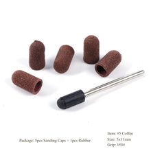 Load image into Gallery viewer, Multi-size Electric Nail Drill Bit Sanding Bands Caps 150 Grip Rubber Mandrel Machine Milling Cutter for Manicure Tools CH721