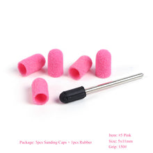Load image into Gallery viewer, Multi-size Electric Nail Drill Bit Sanding Bands Caps 150 Grip Rubber Mandrel Machine Milling Cutter for Manicure Tools CH721