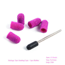 Load image into Gallery viewer, Multi-size Electric Nail Drill Bit Sanding Bands Caps 150 Grip Rubber Mandrel Machine Milling Cutter for Manicure Tools CH721