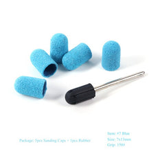 Load image into Gallery viewer, Multi-size Electric Nail Drill Bit Sanding Bands Caps 150 Grip Rubber Mandrel Machine Milling Cutter for Manicure Tools CH721