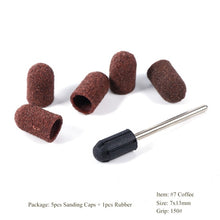 Load image into Gallery viewer, Multi-size Electric Nail Drill Bit Sanding Bands Caps 150 Grip Rubber Mandrel Machine Milling Cutter for Manicure Tools CH721