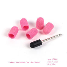 Load image into Gallery viewer, Multi-size Electric Nail Drill Bit Sanding Bands Caps 150 Grip Rubber Mandrel Machine Milling Cutter for Manicure Tools CH721