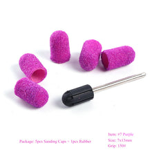 Load image into Gallery viewer, Multi-size Electric Nail Drill Bit Sanding Bands Caps 150 Grip Rubber Mandrel Machine Milling Cutter for Manicure Tools CH721