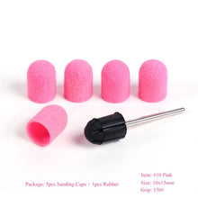 Load image into Gallery viewer, Multi-size Electric Nail Drill Bit Sanding Bands Caps 150 Grip Rubber Mandrel Machine Milling Cutter for Manicure Tools CH721