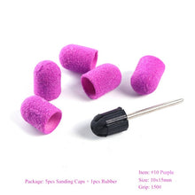 Load image into Gallery viewer, Multi-size Electric Nail Drill Bit Sanding Bands Caps 150 Grip Rubber Mandrel Machine Milling Cutter for Manicure Tools CH721