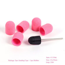 Load image into Gallery viewer, Multi-size Electric Nail Drill Bit Sanding Bands Caps 150 Grip Rubber Mandrel Machine Milling Cutter for Manicure Tools CH721