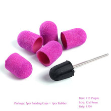 Load image into Gallery viewer, Multi-size Electric Nail Drill Bit Sanding Bands Caps 150 Grip Rubber Mandrel Machine Milling Cutter for Manicure Tools CH721