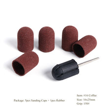 Load image into Gallery viewer, Multi-size Electric Nail Drill Bit Sanding Bands Caps 150 Grip Rubber Mandrel Machine Milling Cutter for Manicure Tools CH721