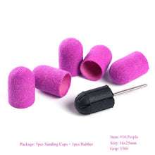 Load image into Gallery viewer, Multi-size Electric Nail Drill Bit Sanding Bands Caps 150 Grip Rubber Mandrel Machine Milling Cutter for Manicure Tools CH721