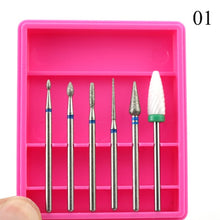 Load image into Gallery viewer, ERUIKA 6pcs Ceramic Diamond Nail Drill Set Milling Cutter for Manicure Rotary Burr Clean Bits Electric Machine Art Accessory