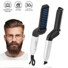 Load image into Gallery viewer, Multifunctional Beard Straightener Heated man's Hair Beard Flat Iron Quick  Straightening Beard Brush Show Cap Tool Dropshipping