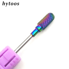 Load image into Gallery viewer, HYTOOS Blue & Rainbow Nail Drill Bit 3/32" Tungsten Carbide Burrs Manicure Bits Drill Accessories Milling Cutter Nail Art Tools