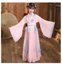 Load image into Gallery viewer, traditional Ancient chinese folk dance costumes girls children classical kids tang dynasty costume chinese hanfu clothing dress