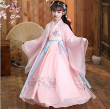 Load image into Gallery viewer, traditional Ancient chinese folk dance costumes girls children classical kids tang dynasty costume chinese hanfu clothing dress